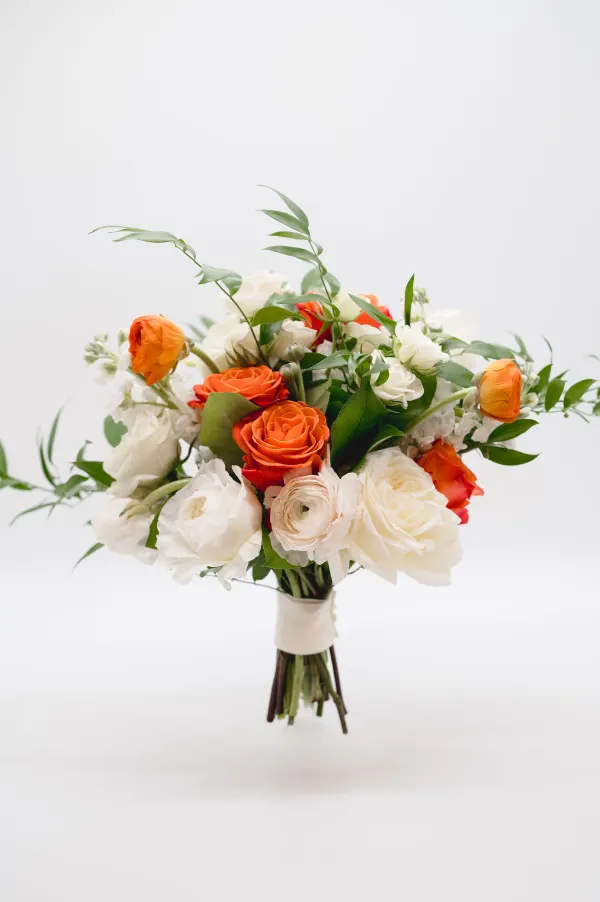 Whimsical wedding bouquet — final arrangement